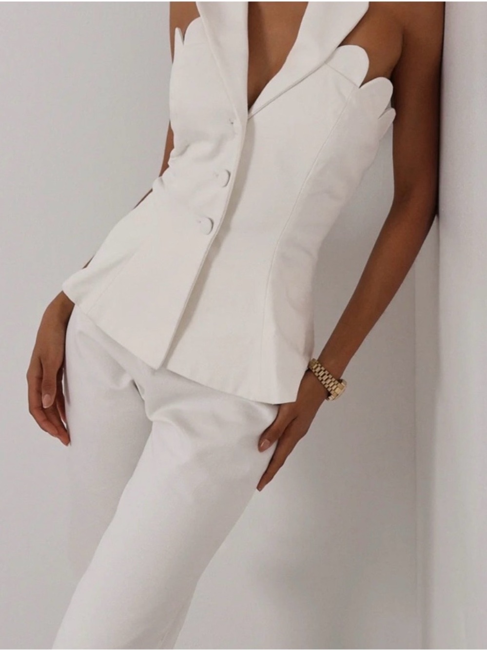 Vita Grace Elegant White Women’s Peplum Top